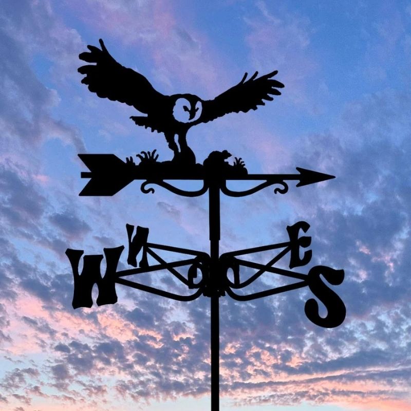 Flying Owl Stainless Steel Weathervane MW082