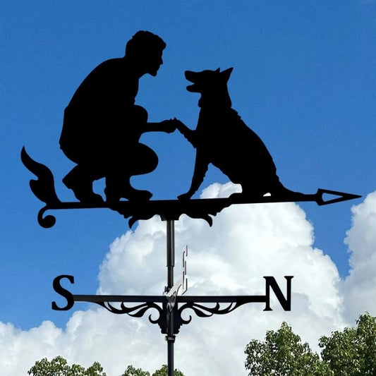 Man and Dog Stainless Steel Weathervane MW032