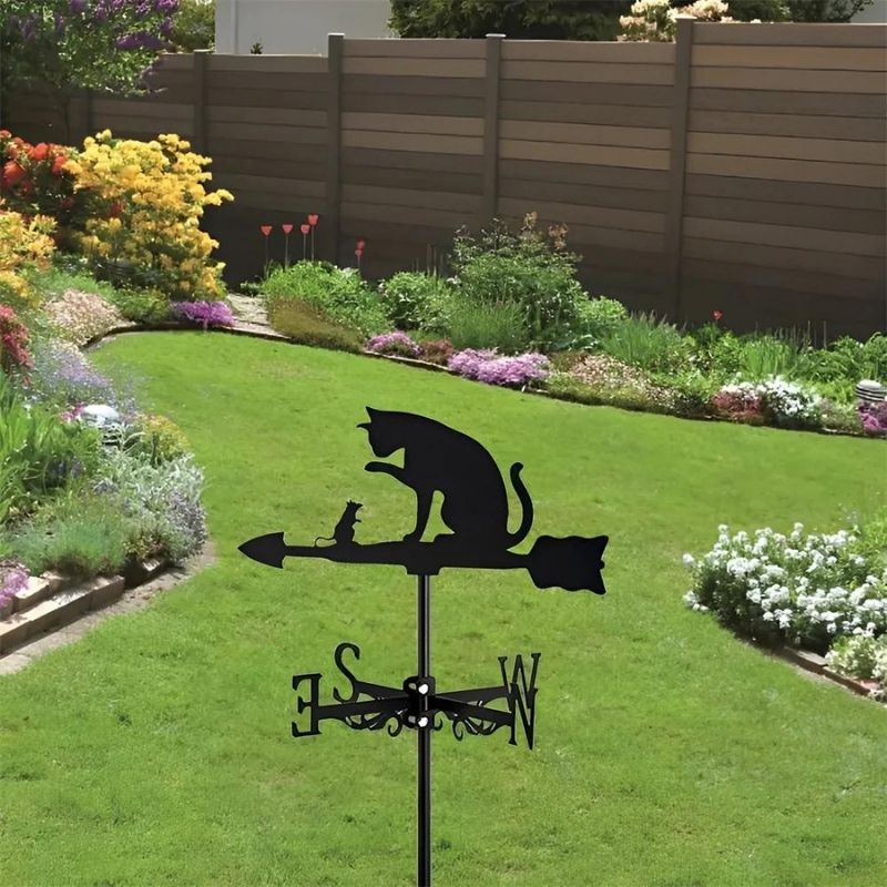 Cat and Mouse Stainless Steel Weathervane MW048