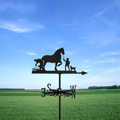 Man and Horse Stainless Steel Weathervane MW090