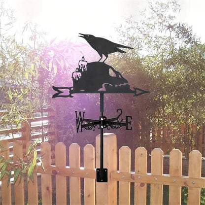 Crow And Skeleton Stainless Steel Weathervane MW113