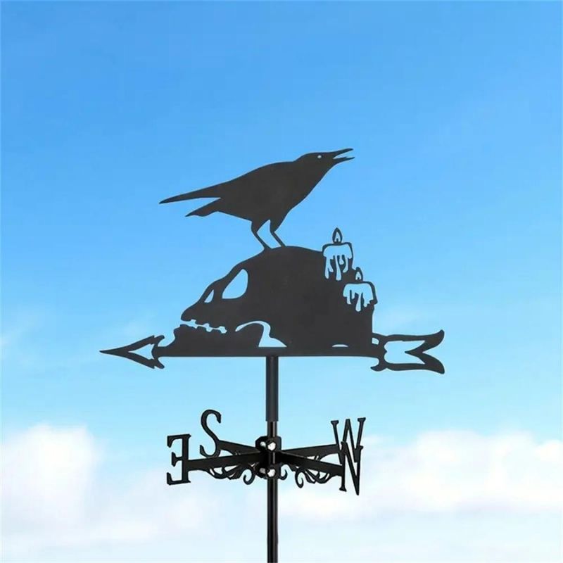 Crow And Skeleton Stainless Steel Weathervane MW113