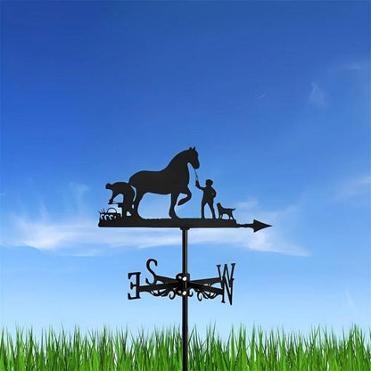 Man and Horse Stainless Steel Weathervane MW090