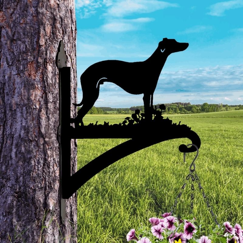 Whippet Dog Metal Hanging Bracket Plant Stand PS012