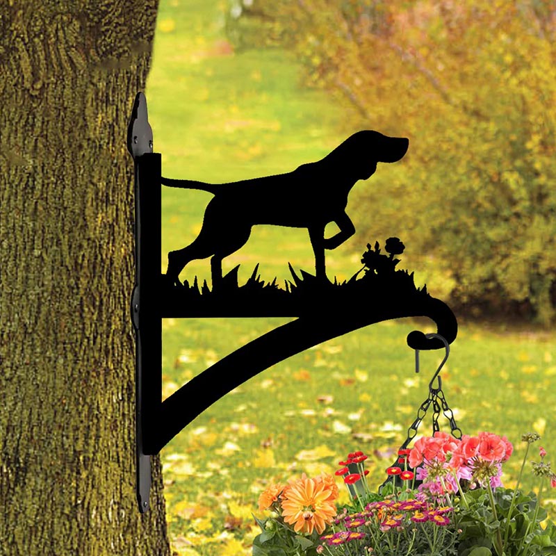 German Shorthaired Pointer Dog Metal Hanging Bracket Plant Stand PS003