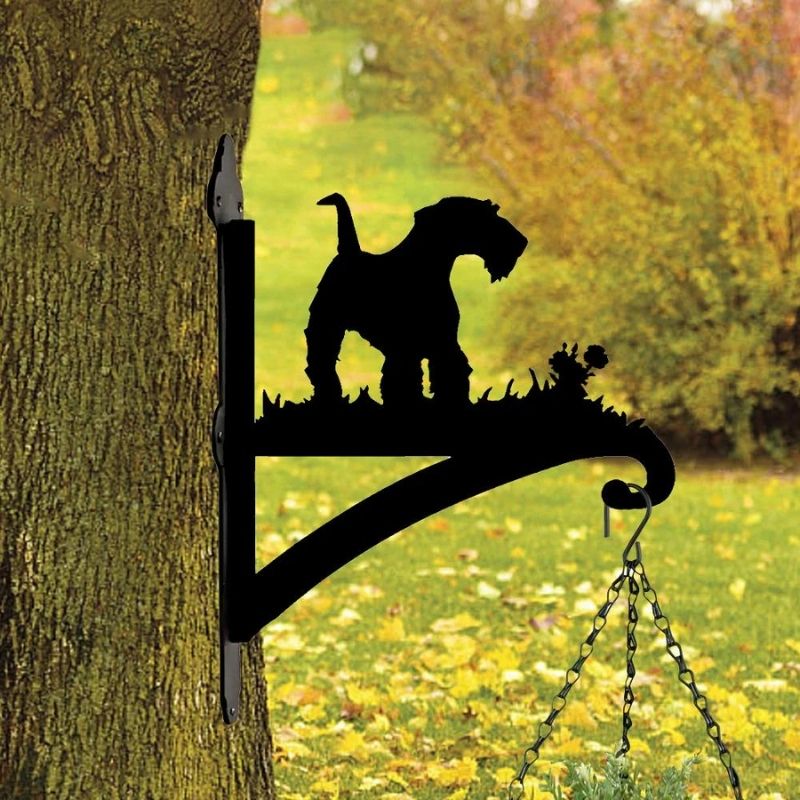 Airedale Terrier Metal Hanging Bracket Plant Stand PS045