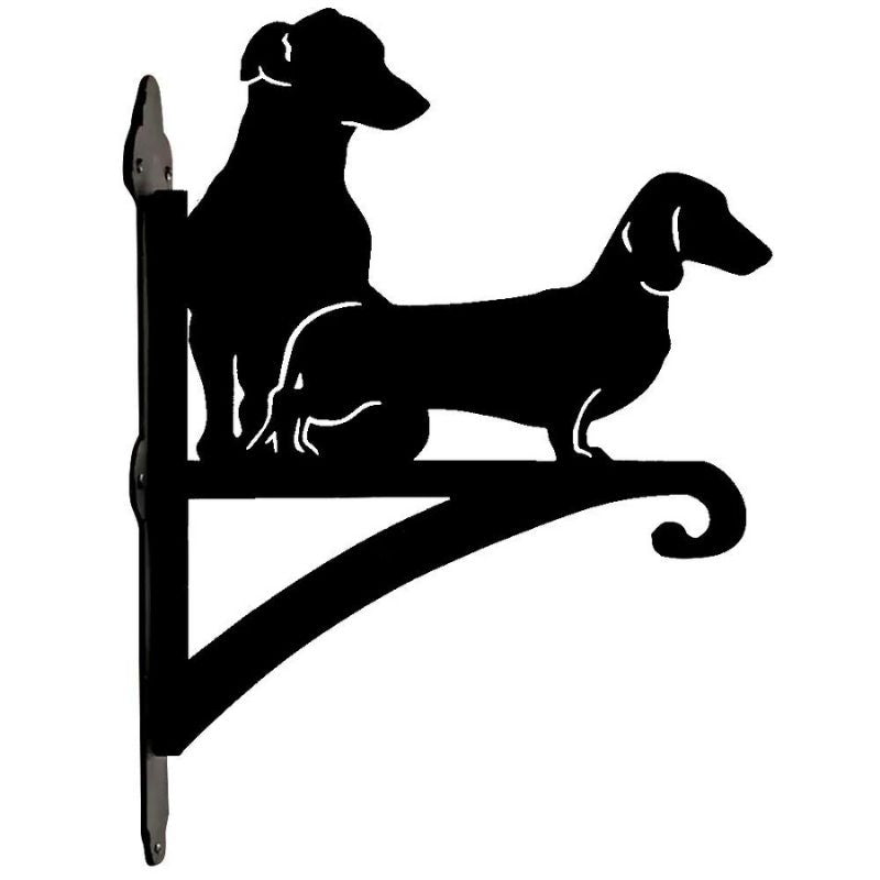 Dachshund Dog & Jack Russell Metal Hanging Bracket Plant Stand PS082