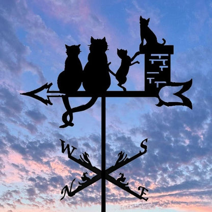 Cat Family Stainless Steel Weathervane MW024