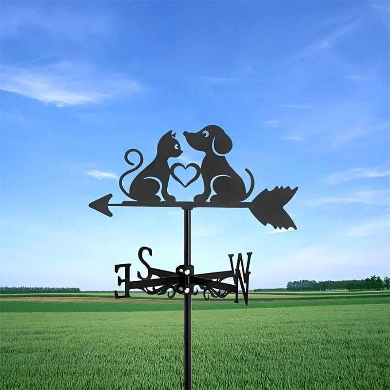 Cat and Dog Stainless Steel Weathervane MW099