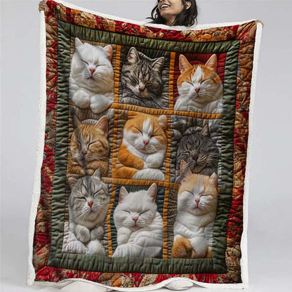 Sleeping Royal Cat Blanket - D200 - Premium Blanket