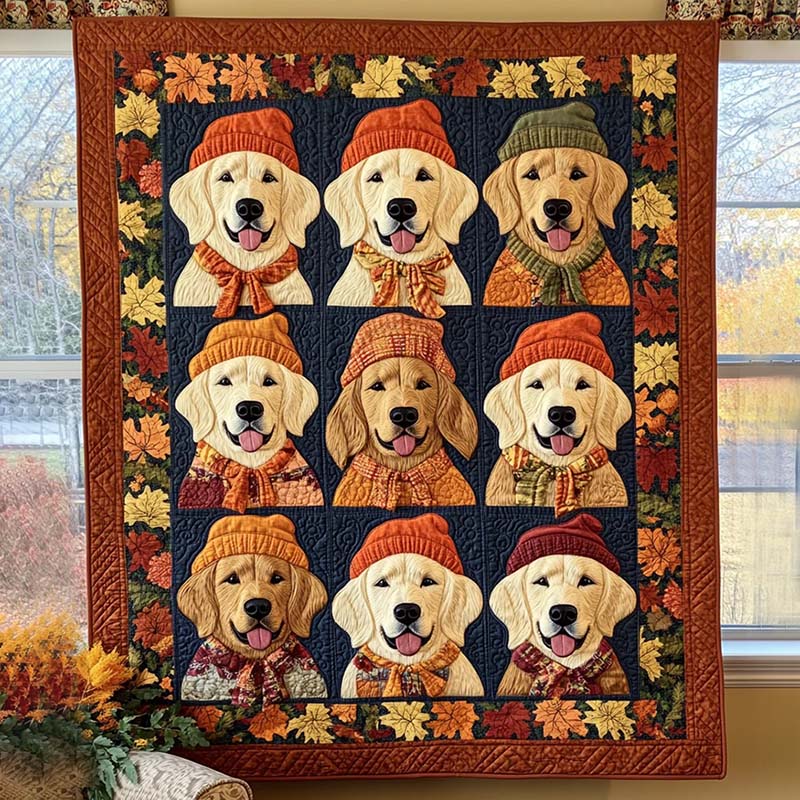 Retriever Autumn Vibes Blanket - D240 - Premium Blanket