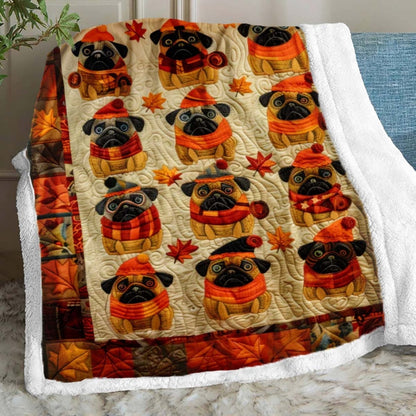 Autumn Vibe Pugs Blanket - D241 - Premium Blanket