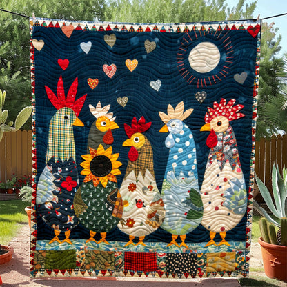 Moonlit Roosters Blanket - D260 - Premium Blanket