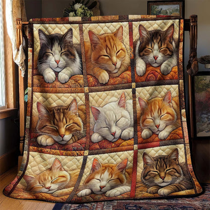 Autumn Sleeping Cat Blanket - D269 - Premium Blanket