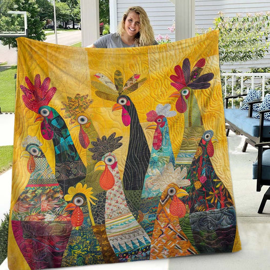 Sunrise Roosters Blanket - H142 - Premium Blanket