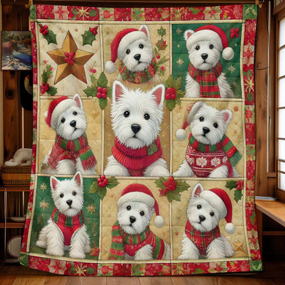 West Highland White Terrier Christmas Blanket - H183 - Premium Blanket