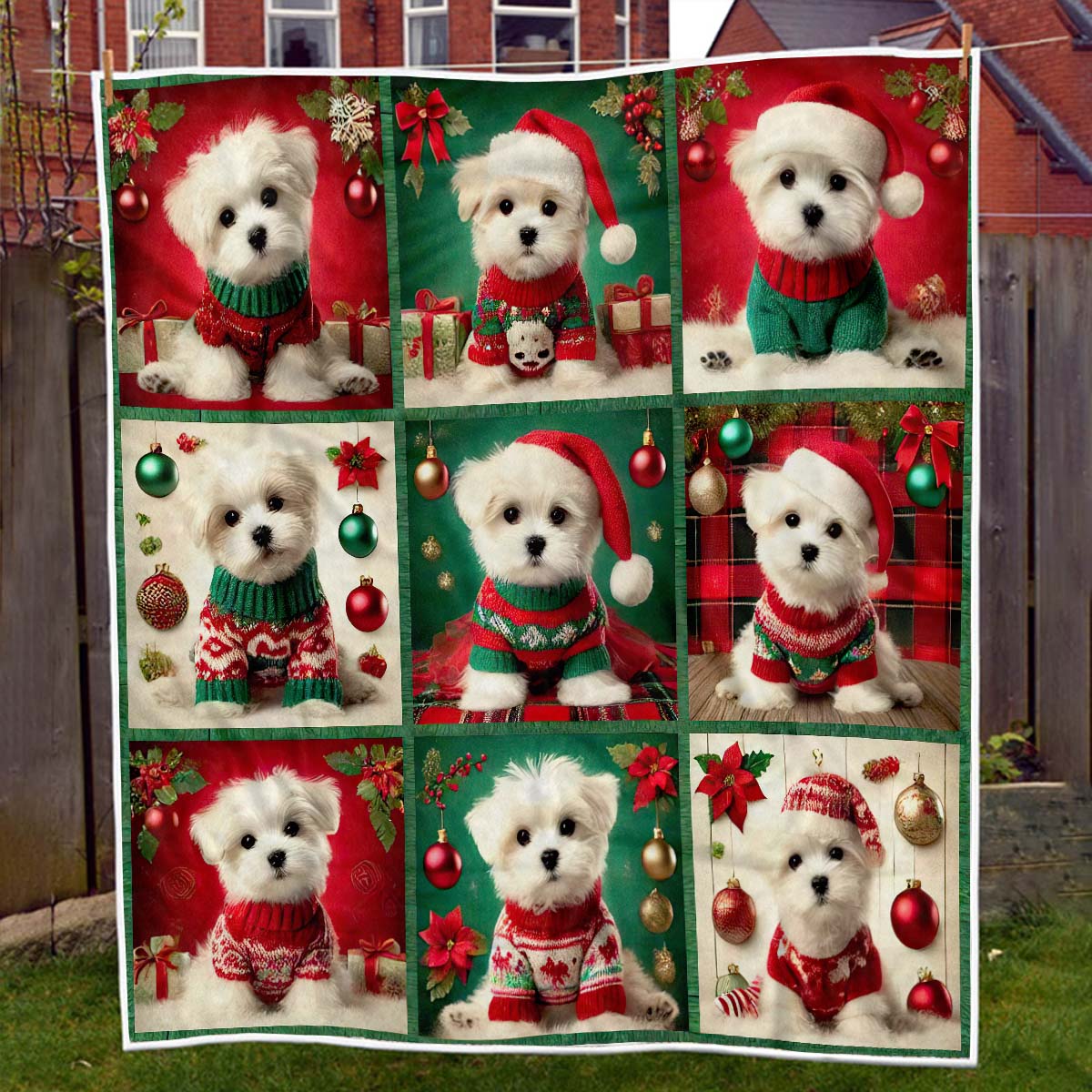 Maltese Christmas Blanket - H186 - Premium Blanket