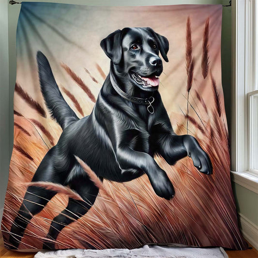 Black Labrador Blanket - H213 - Premium Blanket