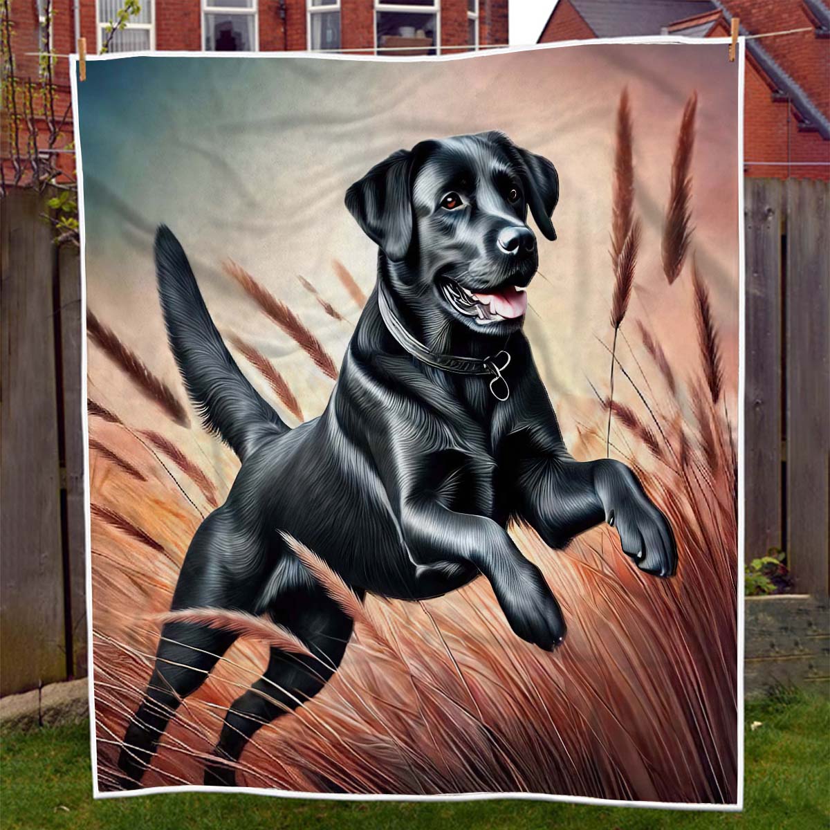 Black Labrador Blanket - H213 - Premium Blanket