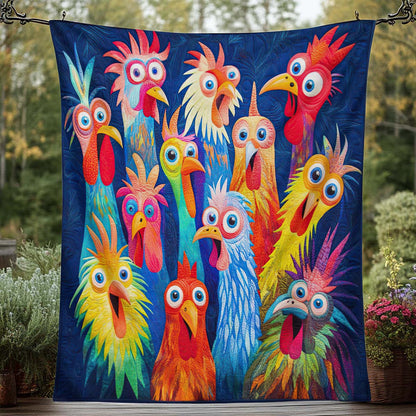 Whimsical Chickens Blanket - H215 - Premium Blanket