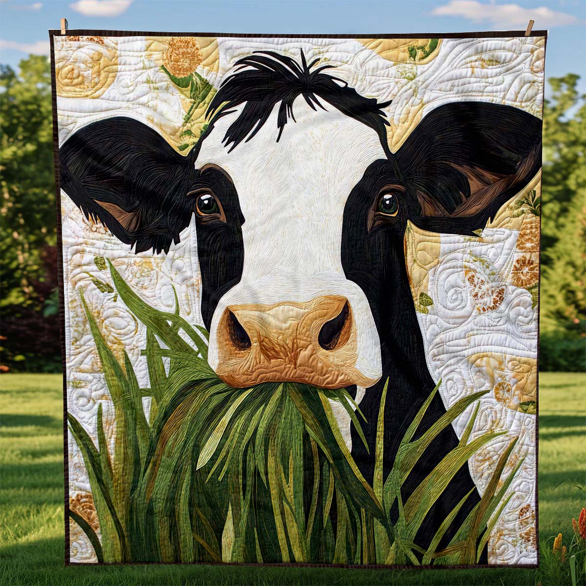 Grass Grazing Cow Blanket - H218 - Premium Blanket