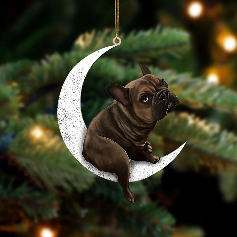 French Bulldog Sit On The Moon Ornament MO049