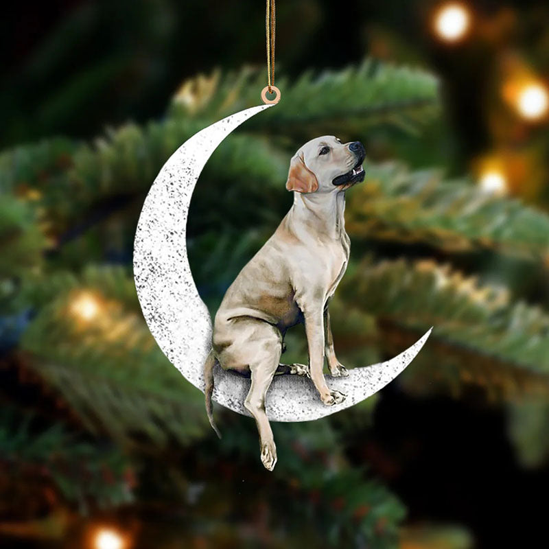 Labrador Retriever Sit On The Moon Ornament MO054