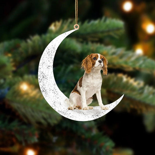 Cavalier King Charles Spaniel Sit On The Moon Ornament MO057