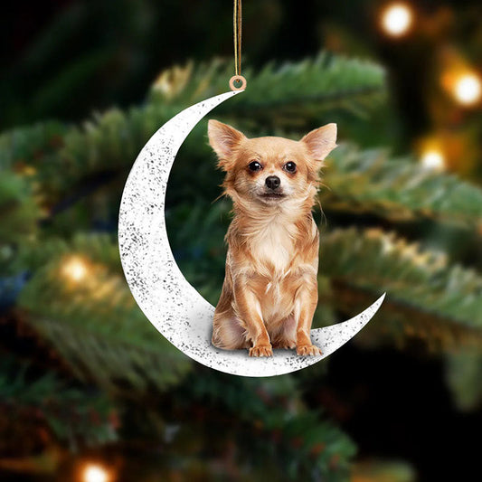 Chihuahua Sit On The Moon Ornament MO065