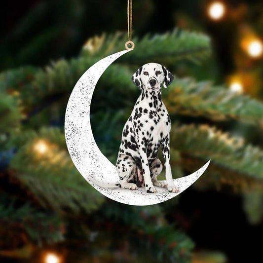 Dalmatian Sit On The Moon Ornament MO075