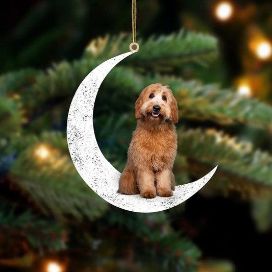 Labradoodle Sit On The Moon Ornament MO100