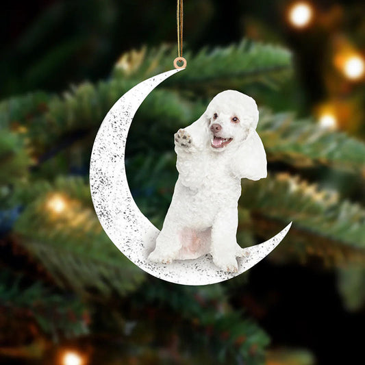 Poodle Sit On The Moon Ornament MO102