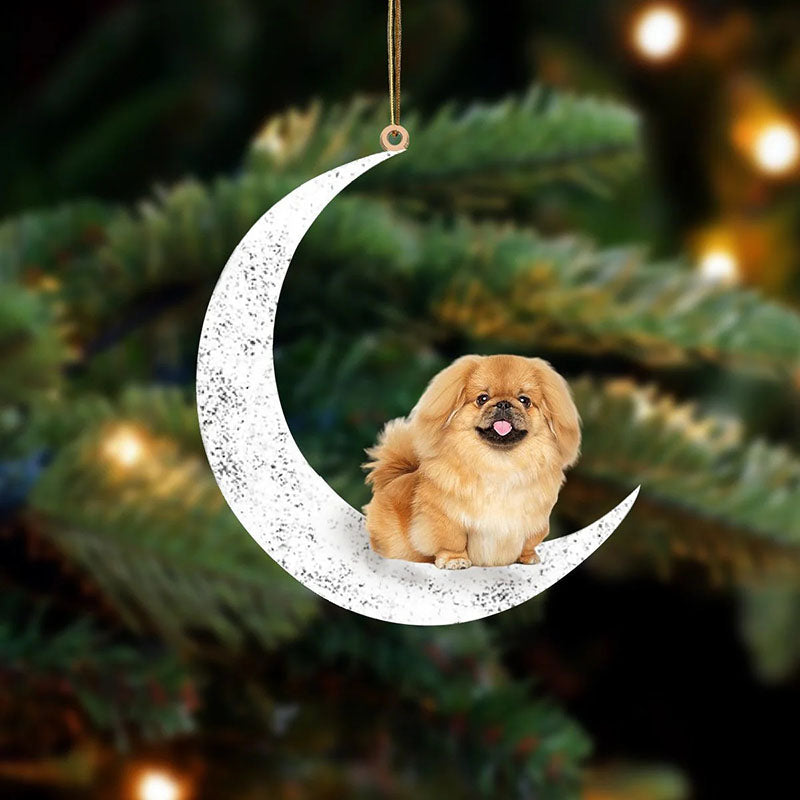 Pekingese Sit On The Moon Ornament MO107