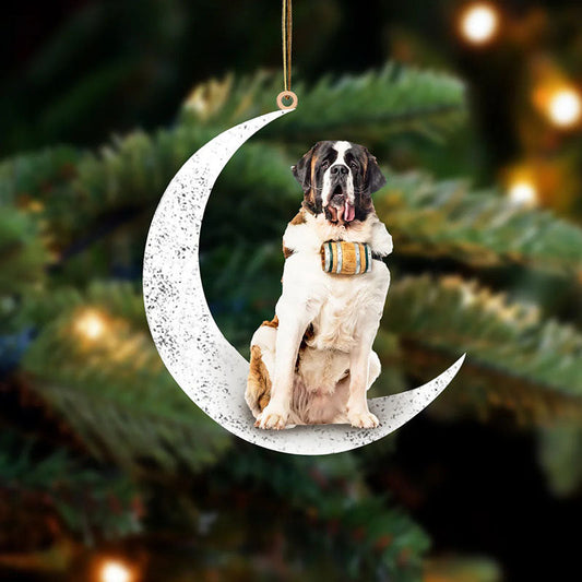 St Bernard Sit On The Moon Ornament MO118