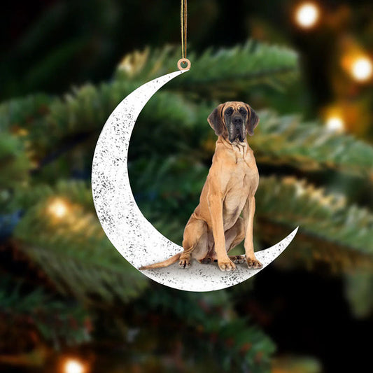 Great Dane Sit On The Moon Ornament MO123