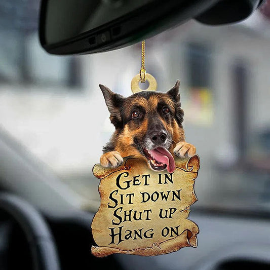 German Shepherd Get In Ornament GI009