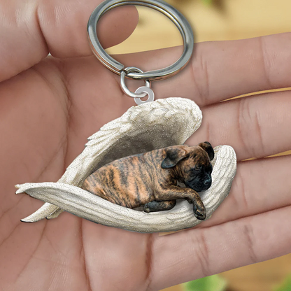 Sleeping Angel Acrylic Keychain Brindle Boxer SA154