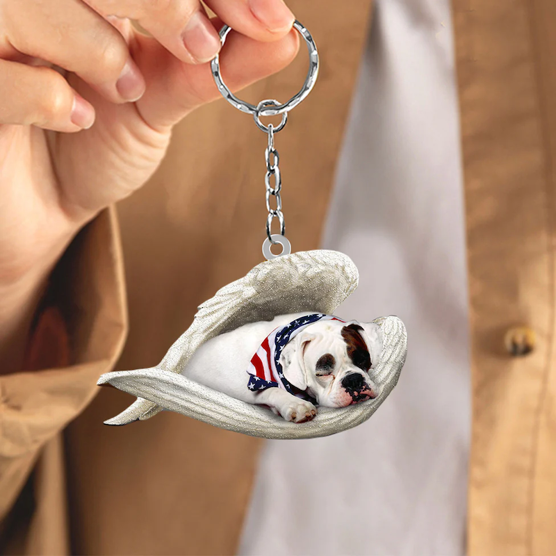 Sleeping Angel Acrylic Keychain America Bulldog SA156