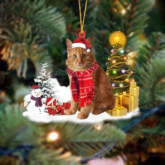 American Bobtail Cat Christmas Ornament SM152