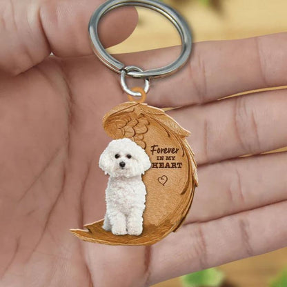 Bichon Frise Forever In My Heart Acrylic Keychain FK029
