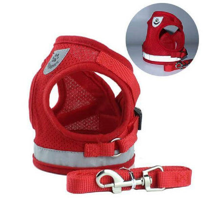 Reflective Safety Afety Harness and Leash Set (For Dogs XXXS to M)